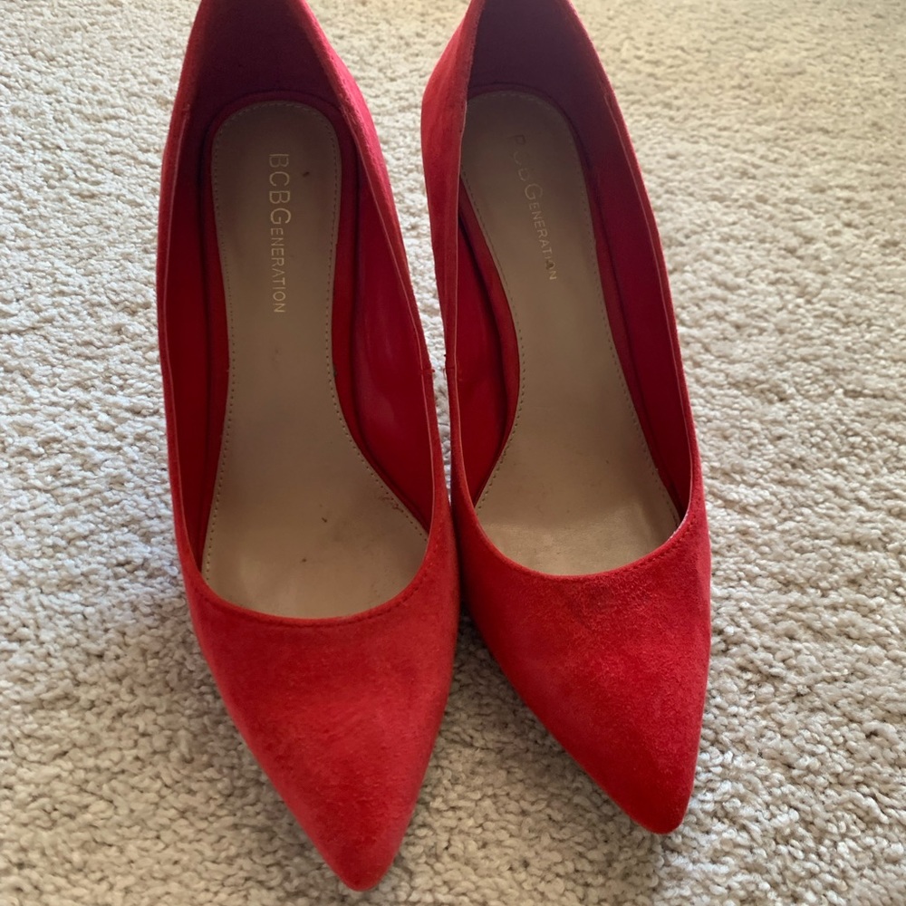 BCBG Red Suede Heels